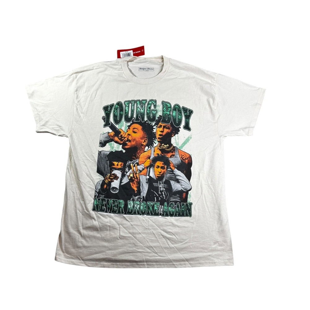 Headgear Classics YoungBoy Never‎ Broke Again Graphic Tee Cream Mens XL NEW